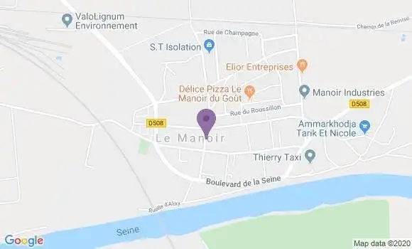 Localisation Banque Postale Agence de Le Manoir