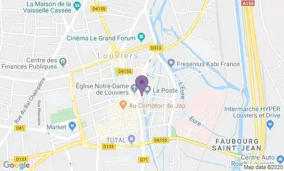 Localisation Banque Postale Agence de Louviers