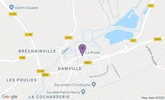Localisation Banque Postale Agence de Damville