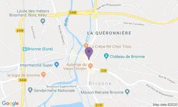 Localisation Banque Postale Agence de Brionne