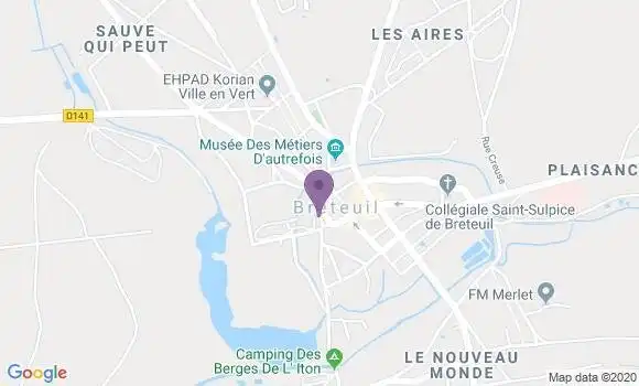 Localisation Banque Postale Agence de Breteuil sur Iton