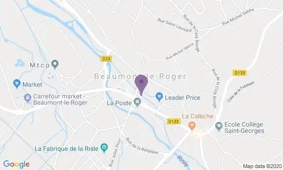 Localisation Banque Postale Agence de Beaumont le Roger
