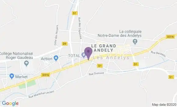 Localisation Banque Postale Agence de Les Andelys