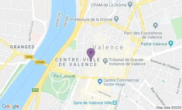 Localisation Banque Postale Agence de Valence Championnet