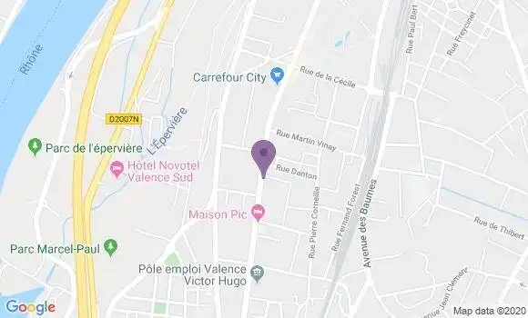 Localisation Banque Postale Agence de Valence Hugo