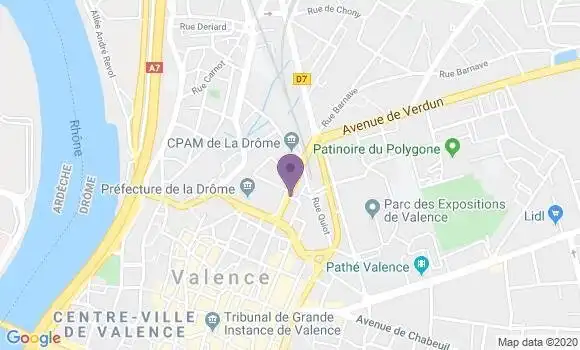 Localisation Banque Postale Agence de Valence