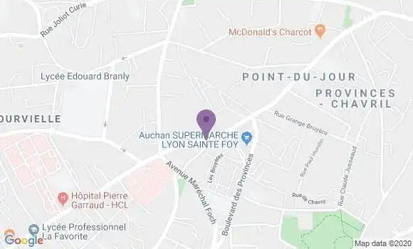 Localisation LCL Agence de Lyon Sainte Foy les Lyon