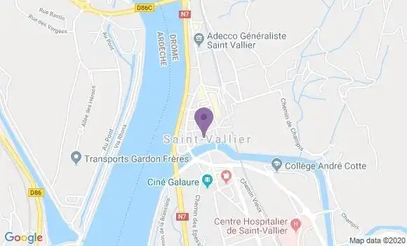 Localisation Banque Postale Agence de Saint Vallier
