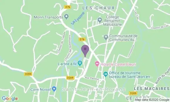 Localisation Banque Postale Agence de Saint Jean en Royans