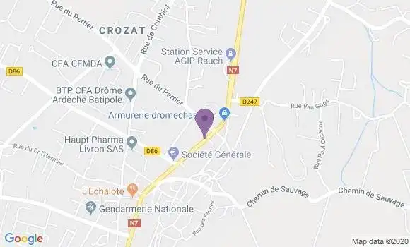 Localisation Banque Postale Agence de Livron sur Drôme