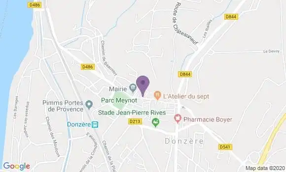 Localisation Banque Postale Agence de Donzère