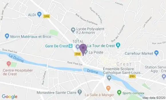 Localisation Banque Postale Agence de Crest