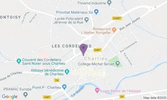 Localisation LCL Agence de Charlieu