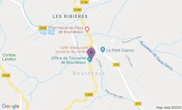 Localisation Banque Postale Agence de Bourdeaux