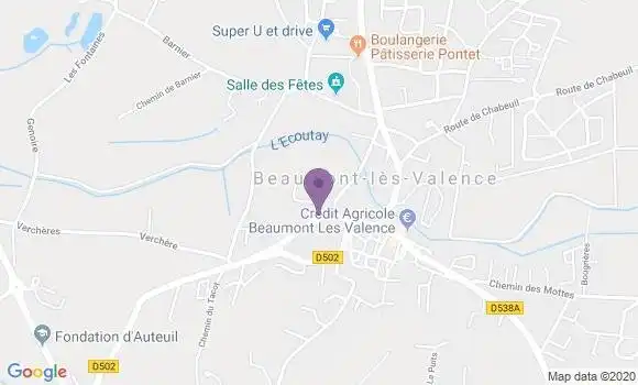 Localisation Banque Postale Agence de Beaumont lès Valence