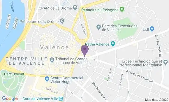 Localisation Banque Postale Agence de Valence Saint Jacques
