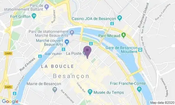 Localisation Banque Postale Agence de Besançon Proudhon