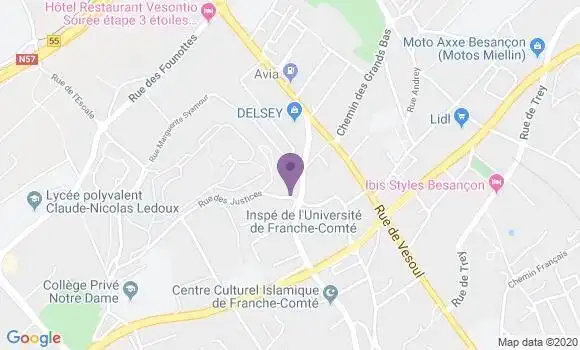 Localisation Banque Postale Agence de Besançon Justices