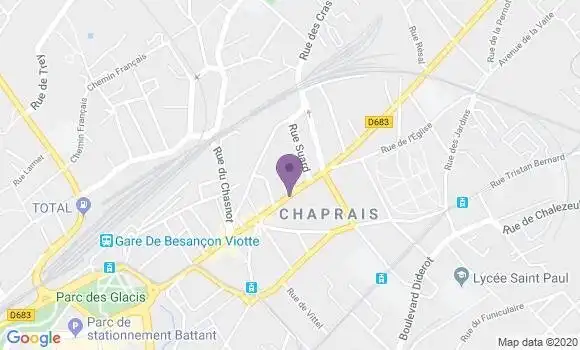 Localisation Banque Postale Agence de Besançon Chaprais