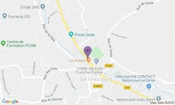 Localisation Banque Postale Agence de Seloncourt
