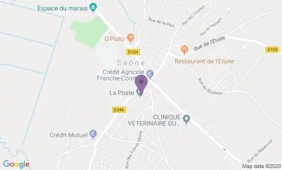 Localisation Banque Postale Agence de Saône