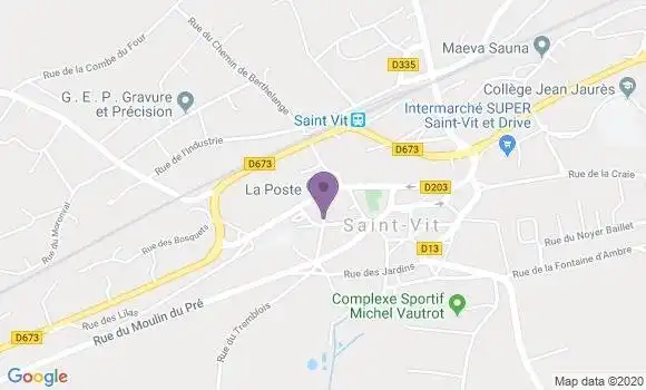Localisation Banque Postale Agence de Saint Vit