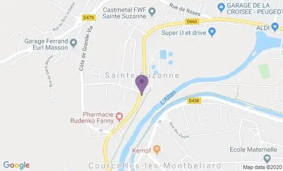 Localisation Banque Postale Agence de Sainte Suzanne