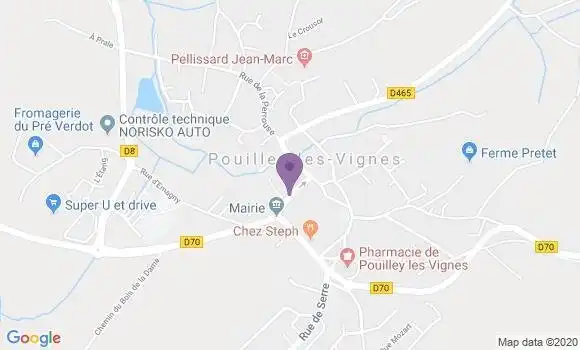 Localisation Banque Postale Agence de Pouilley les Vignes