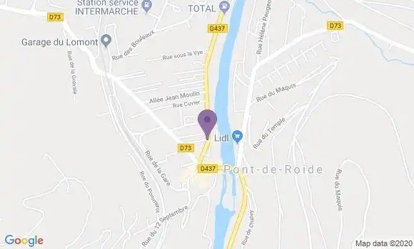 Localisation Banque Postale Agence de Pont de Roide