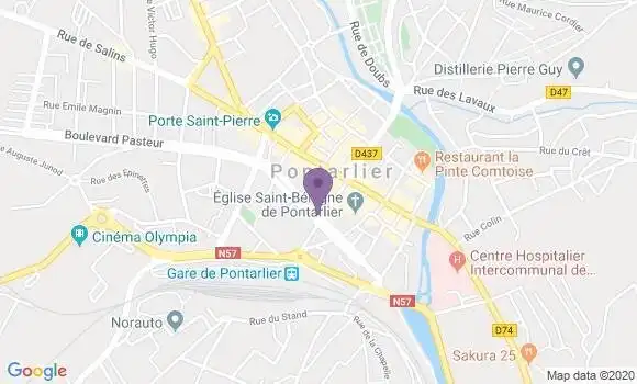 Localisation Banque Postale Agence de Pontarlier