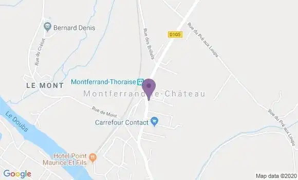 Localisation Banque Postale Agence de Montferrand le Château