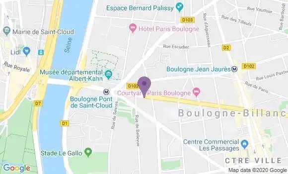 Localisation LCL Agence de Boulogne Billancourt Rhin Danube