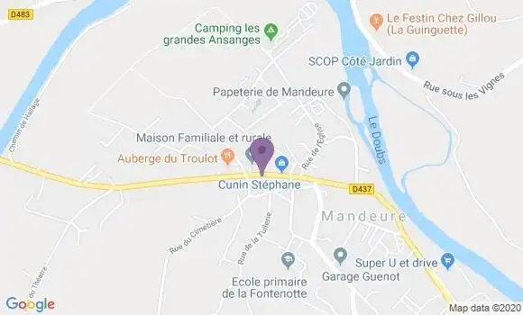 Localisation Banque Postale Agence de Mandeure