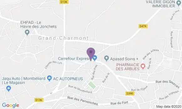 Localisation Banque Postale Agence de Grand Charmont
