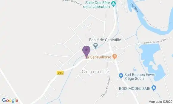 Localisation Banque Postale Agence de Geneuille
