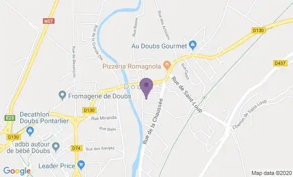 Localisation Banque Postale Agence de Doubs