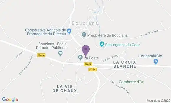 Localisation Banque Postale Agence de Bouclans