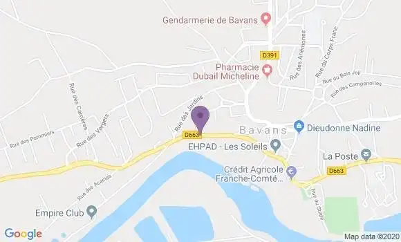 Localisation Banque Postale Agence de Bavans