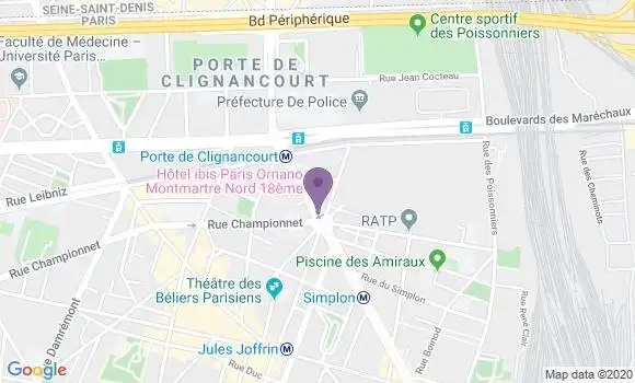 Localisation LCL Agence de Paris Porte de Clignancourt