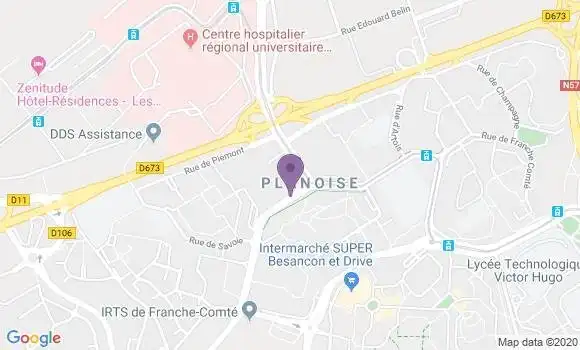 Localisation Banque Postale Agence de Besançon Ile de France