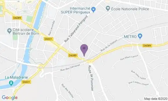 Localisation Banque Postale Agence de Périgueux Saint Georges