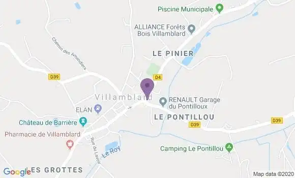 Localisation Banque Postale Agence de Villamblard