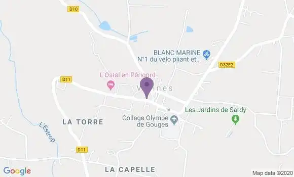 Localisation Banque Postale Agence de Vélines