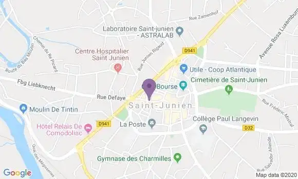 Localisation LCL Agence de Saint Junien