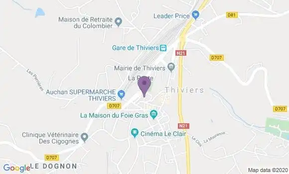 Localisation Banque Postale Agence de Thiviers