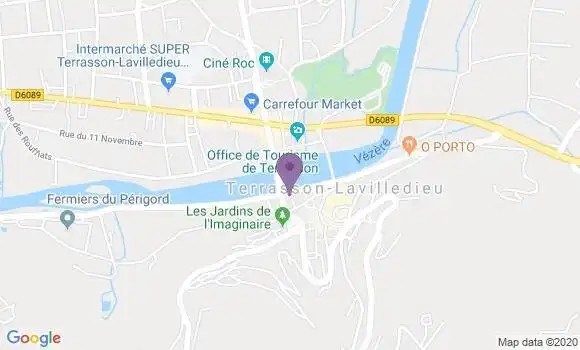 Localisation Banque Postale Agence de Terrasson Lavilledieu