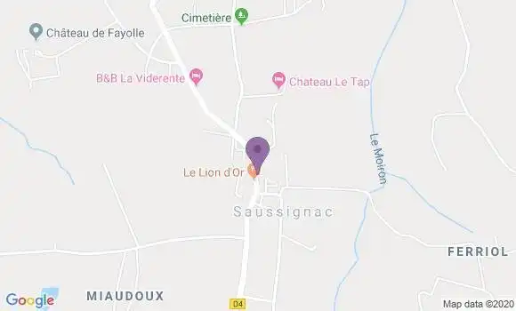 Localisation Banque Postale Agence de Saussignac