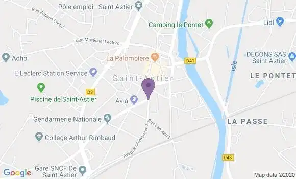 Localisation Banque Postale Agence de Saint Astier