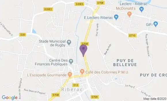 Localisation Banque Postale Agence de Ribérac