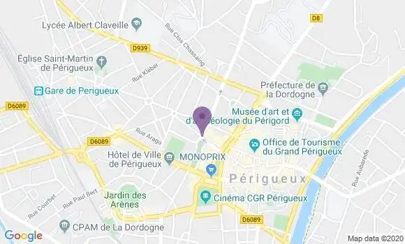 Localisation Banque Postale Agence de Périgueux